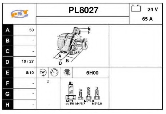 SNRA PL8027 Alternator